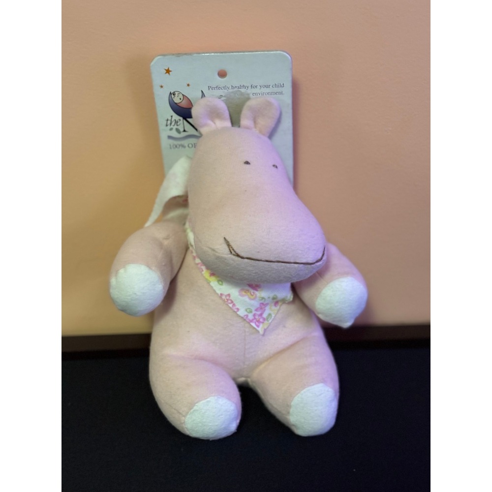 Under The Nile Organic Egyptian Cotton Pink Hippo Plush Stuffed Animal Toy F1300